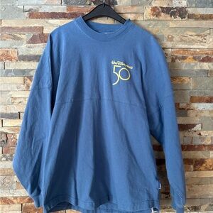 Walt Disney World 50th Anniversary Spirit Jersey Blue Gold Mickey Adult XS